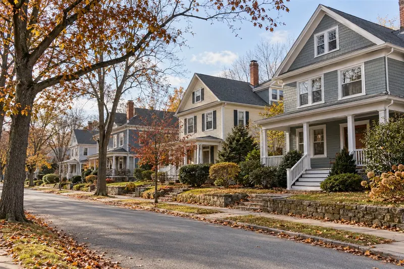Representative residential street in Arlington Massachusetts near Medford