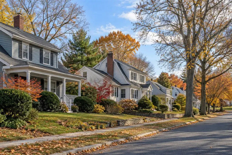 Representative residential street in North Medford Massachusetts