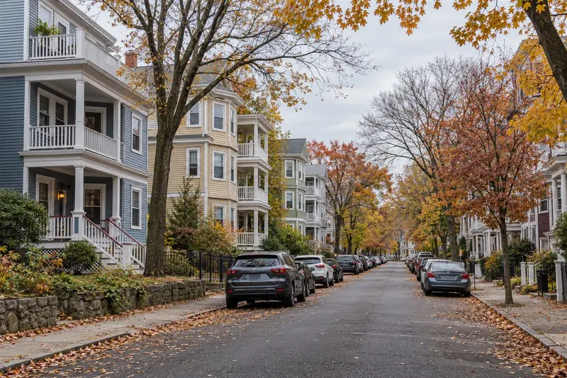 Representative residential street in Somerville Massachusetts near Medford