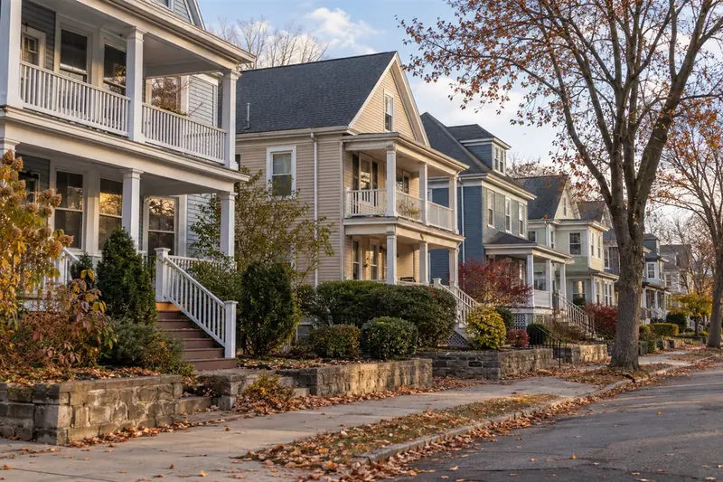 Representative residential street in South Medford Massachusetts
