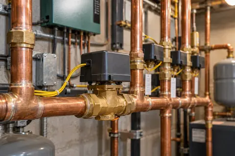 Heating zone valves and connected pipework